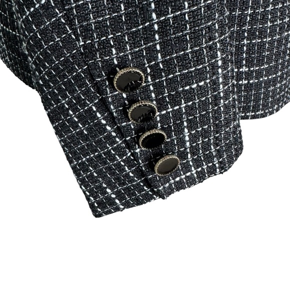NWT Joie Tweed Button Front Career Blazer Black Size S - Picture 4 of 10